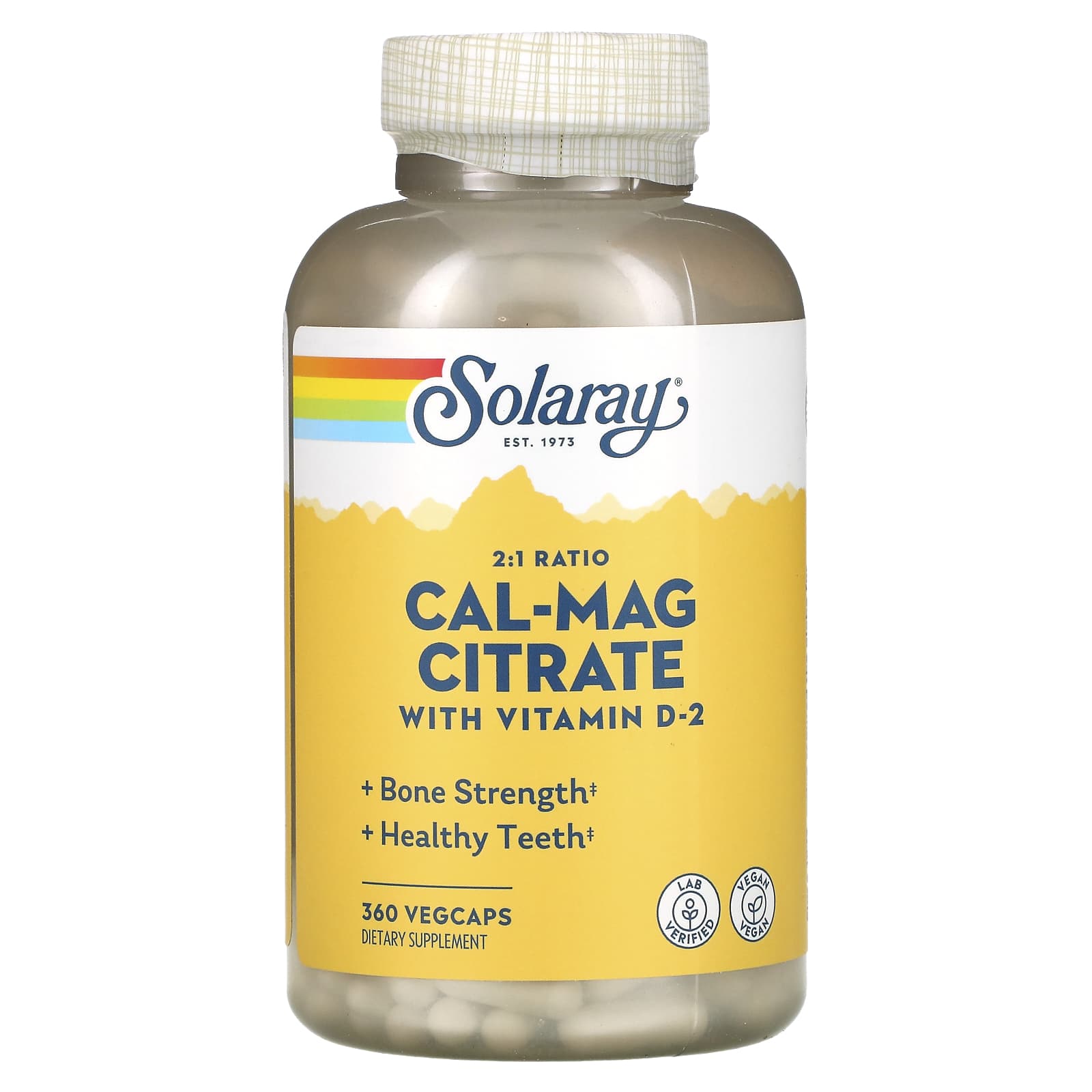 Solaray, Cal-Mag Citrate w/D 1000/500mg, 360 VegCaps UPC 076280131758 | HiLife Vitamins